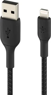 Belkin Kabel USB Braided USB Lightning 1m czarny CAA002bt1MBK - Kable komputerowe i do monitorów Belkin Kabel USB Braided USB Lightning 1m czarny CAA002bt1MBK - Kable komputerowe i do monitorów - miniaturka - grafika 1