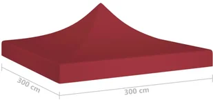 VidaXL Dach namiotu imprezowego, 3 x 3 m, burgund, 270 g/m 315322 VidaXL - Pawilony ogrodowe - miniaturka - grafika 6