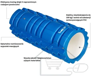 Movit Wałek do masażu 33 x 14 cm, niebieski roller 20040516 - Akcesoria do masażu - miniaturka - grafika 10