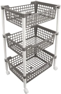 Orion Wózek, regał, organizer, szafka, koszyk 3-poziomowy, kuchenny, łazienkowy, na kółkach, do kuchni, łazienki, kuchenny 812607 - Pudła i pojemniki do przechowywania - miniaturka - grafika 3