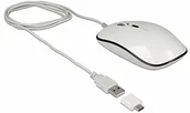 Kable USB - Delock mysz USB-A/Type-C Desktop optyczny, 4 przyciski Biały (12532) - miniaturka - grafika 1