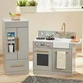 Zabawki AGD - Teamson TD-12302 a Urban Adventure Play Kitchen with ICE Maker, szary - miniaturka - grafika 1