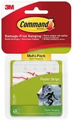 Taśmy klejące - Command Plakat Adhesive Strip Value Pack, white, 48 Strips/PACK MMM17024VP - miniaturka - grafika 1