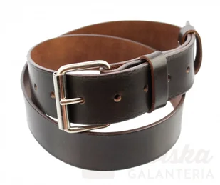 WIREX (PL) Pas Męski Skórzany SZEREGOWY/ RUBIN (PL) Skóra Licowa CZEKOLADOWY Super Wytrzymały Gładki PR1B - Paski - miniaturka - grafika 3