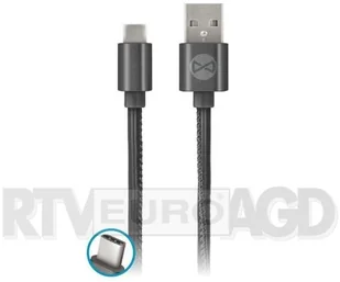 FOREVER FOREVER Kabel USB USB-C 1M skóra czarny - Kable USB - miniaturka - grafika 2