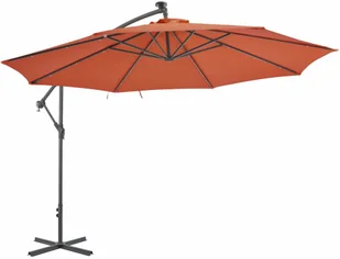 vidaXL Wiszący parasol ze słupkiem aluminiowym, 350 cm, terakotowy - Parasole ogrodowe - miniaturka - grafika 3