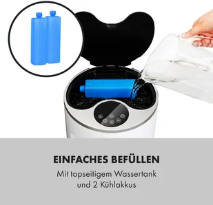 Klarstein Skypillar, chłodnica powietrza 3 w 1, wentylator, nawilżacz powietrza, zbiornik 5 l, pilot zdalnego sterowania, panel dotykowy HTR2-SkypillarB - Klimatory - miniaturka - grafika 4