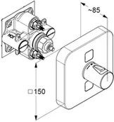Baterie podtynkowe - Kludi Push Bateria prysznicowa podtynkowa termostatyczna chrom 389110538 - miniaturka - grafika 1