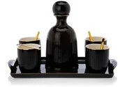 Karafki - Karafka z kubeczkami i tacą Kendi Black - miniaturka - grafika 1