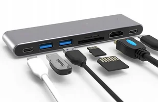 Adapter 7w1 Hub Usb-c Hdmi 4K Sd Macbook Pro / Air - Złącza, przejściówki, adaptery - miniaturka - grafika 23