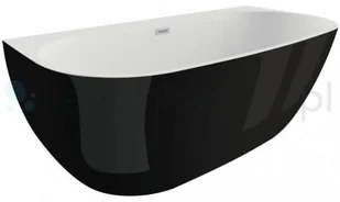 Polimat Wanna wolnostojąca Risa 160 Czarny Połysk 00478 - Wanny - miniaturka - grafika 2