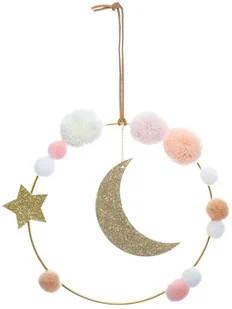 Atmosphera for kids Dekoracja wisząca dla dziecka LUNE + POMPONS 29 cm - Girlandy - miniaturka - grafika 2