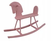 Zabawki na biegunach - Drewniany Koń Na Biegunach bujany Różowy pudrowy - miniaturka - grafika 1