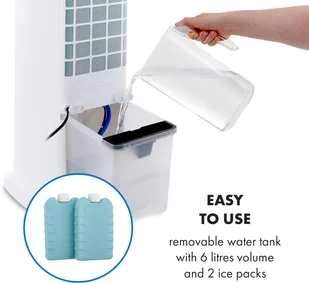 Klarstein Klarstein Skytower 360° Smart, klimatyzer, schładzacz powietrza, 60W, 450 m/h, 6 litrów, przenośny ACO4-Skytower360°Smt - Klimatory - miniaturka - grafika 7