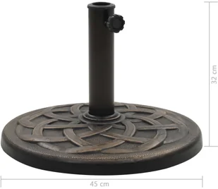 vidaXL Podstawa pod parasol ogrodowy, okrągła, żywica, 11 kg, brąz - Pozostałe meble ogrodowe - miniaturka - grafika 8