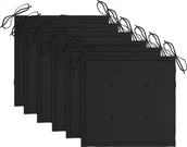 Pozostałe meble ogrodowe - vidaXL Poduszki na krzesła ogrodowe 6 szt. czarne 40x40x4 cm  314017 - miniaturka - grafika 1