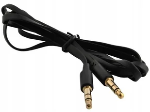 APTEL Kabel płaski JACK 3,5mm 1M black AK292A - Kable - miniaturka - grafika 2