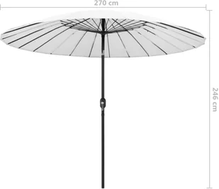 vidaXL Parasol ogrodowy na słupku aluminiowym, 270 cm, piaskowy 47305 - Parasole ogrodowe - miniaturka - grafika 8