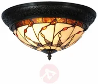 Lampy sufitowe - Clayre&Eef Lampa sufitowa w stylu Tiffany Florent - miniaturka - grafika 1
