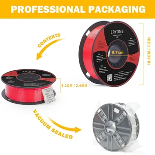 ERYONE ERYONE PLA Filament for 3D Printer 1.75mm Tolerance 0.03mm 1kg (2.2LBS)/Spool - Red 795738EUDF - Filamenty i akcesoria do drukarek 3D - miniaturka - grafika 3