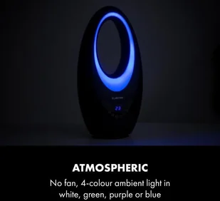 Klarstein Klarstein Sahara Storm, nagrzewnica powietrza, 1000/2000 W, 16 - 40 ° C, oscylacja, czasomierz, nastrojowe oświetlenie, pilot, czarna FP15-Storm-B - Ogrzewanie przenośne - miniaturka - grafika 7