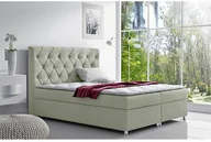 Łóżka - Duże łóżko z pojemnikiem na pościel i zagłówkiem 200x200 P4-K46 - miniaturka - grafika 1