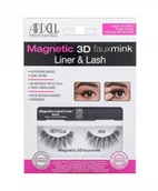 Sztuczne rzęsy i akcesoria - Ardell Magnetic 3D Faux Mink 858 zestaw Sztuczne rzęsy 1 szt + magnetyczny płynny żelowy liner 2,5 g dla kobiet Black - miniaturka - grafika 1