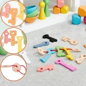 Meble i wyposażenie gabinetów medycznych - TICKIT Kolorowe drewniane klucze do treningu motoryki - miniaturka - grafika 1