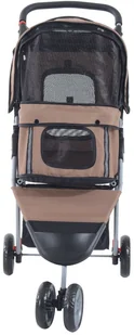 PawHut WÓZEK SPACEROWY DLA PSA TRANSPORTER brązowy - Sprzęt podróżny i transportery dla psów - miniaturka - grafika 2