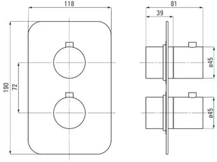 Deante Bateria wannowo-prysznicowa podtynkowa termostatyczna do BOXA czarna BXY_NECT - Baterie podtynkowe Deante Bateria wannowo-prysznicowa podtynkowa termostatyczna do BOXA czarna BXY_NECT - Baterie podtynkowe - miniaturka - grafika 2