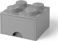 Pojemniki na zabawki - Lego Pojemnik "Brick 4" w kolorze szarym z szufladami - 15,8 x 11,3 x 15,8 cm - miniaturka - grafika 1