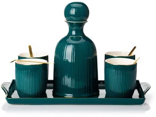 Karafka z kubeczkami i tacą Kendi Green - Karafki - miniaturka - grafika 2