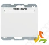 Wyłączniki światła i elektryczne - Hager BERKER K.1 Wyłącznik przekaźnikowy na kartę hotelową biały połysk 16417119 16417119/HAG - miniaturka - grafika 1