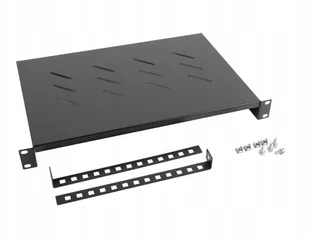 LANBERG Półka do szaf 19 600mm 1U 483x300mm czarna AK-1004-B - Pozostałe akcesoria sieciowe - miniaturka - grafika 3