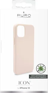 PURO ICON Anti-Microbial Cover - Etui iPhone 12 Mini z ochroną antybakteryjną (różowy) - Etui i futerały do telefonów - miniaturka - grafika 6