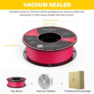 ERYONE ERYONE PETG Filament for 3D Printer 1.75mm Tolerance 0.03mm 1KG(2.2LBS)/Spool - Red 795728EUDF - Filamenty i akcesoria do drukarek 3D - miniaturka - grafika 4