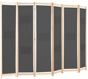 vidaXL Parawan 6-panelowy, szary, 240 x 170 x 4 cm, tkanina vidaXL - Parawany - miniaturka - grafika 3