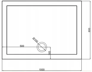 231 HYDAR BRODZIK SLIM PROSTOKĄTNY 100x80 AKRYL GRUBY+ SYFON 23178207 78207-uniw - Brodziki prysznicowe - miniaturka - grafika 5