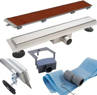 Odpływy liniowe - Odwodnienie Liniowe Odpływ Podłogowy 80 Komplet - miniaturka - grafika 1