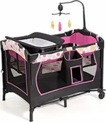 Łóżeczka i kojce - Costway Łóżeczko turystyczne kojec przewijak 3w1 BB0498RO - miniaturka - grafika 1
