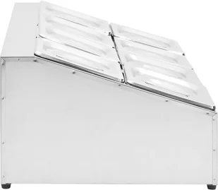 vidaXL Ekspozytor z 8 pojemnikami GN 1/6 stal nierdzewna 51225 - Pozostałe akcesoria kuchenne - miniaturka - grafika 5