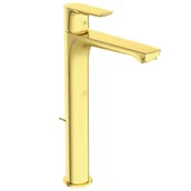 Baterie umywalkowe - Ideal Standard Connect Air Bateria umywalkowa wysoka z korkiem złoto szczotkowane połysk A7025A2 - miniaturka - grafika 1