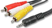 Kable - Signal Pro Pro PSG00668 wtyczka jack 3,5 mm 4-biegunowa do 3 x przewód wtykowy Phono (RCA) 3 m, czarny PSG00668 - miniaturka - grafika 1