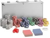 Zestawy do pokera - TecTake Zestaw do pokera srebrny 300 elementów 402557 - miniaturka - grafika 1