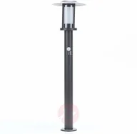 Lampy ogrodowe - Lampenwelt com Słupek ogrodowy LED Gregory szary z czujnikiem - miniaturka - grafika 1