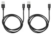 Kable USB - Verbatim Kabel USB/micro USB 1m + 1m 48874) Czarny - miniaturka - grafika 1