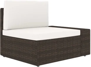 vidaXL Sofa modułowa 2-osobowa, rattan PE, brązowa - Sofy ogrodowe - miniaturka - grafika 10