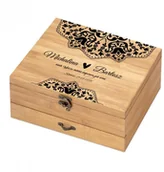 Gadżety dla niej i dla niego - Murrano Akcesoria do wina dedykacja zestaw dla pary z okazji ślubu ZDW4-038 - miniaturka - grafika 1