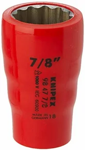 Knipex nasadka sześciokątna 7/8 z gniazdem czworokątnym 1/2 98477/8 (9847 7 8) - Klucze i nasadki - miniaturka - grafika 2