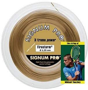 Signum Naciąg Firestorm, Gold Metallic, 200 m, 0255180242600010 110822-1,25 mm - Tenis ziemny Signum Naciąg Firestorm, Gold Metallic, 200 m, 0255180242600010 110822-1,25 mm - Tenis ziemny - miniaturka - grafika 1